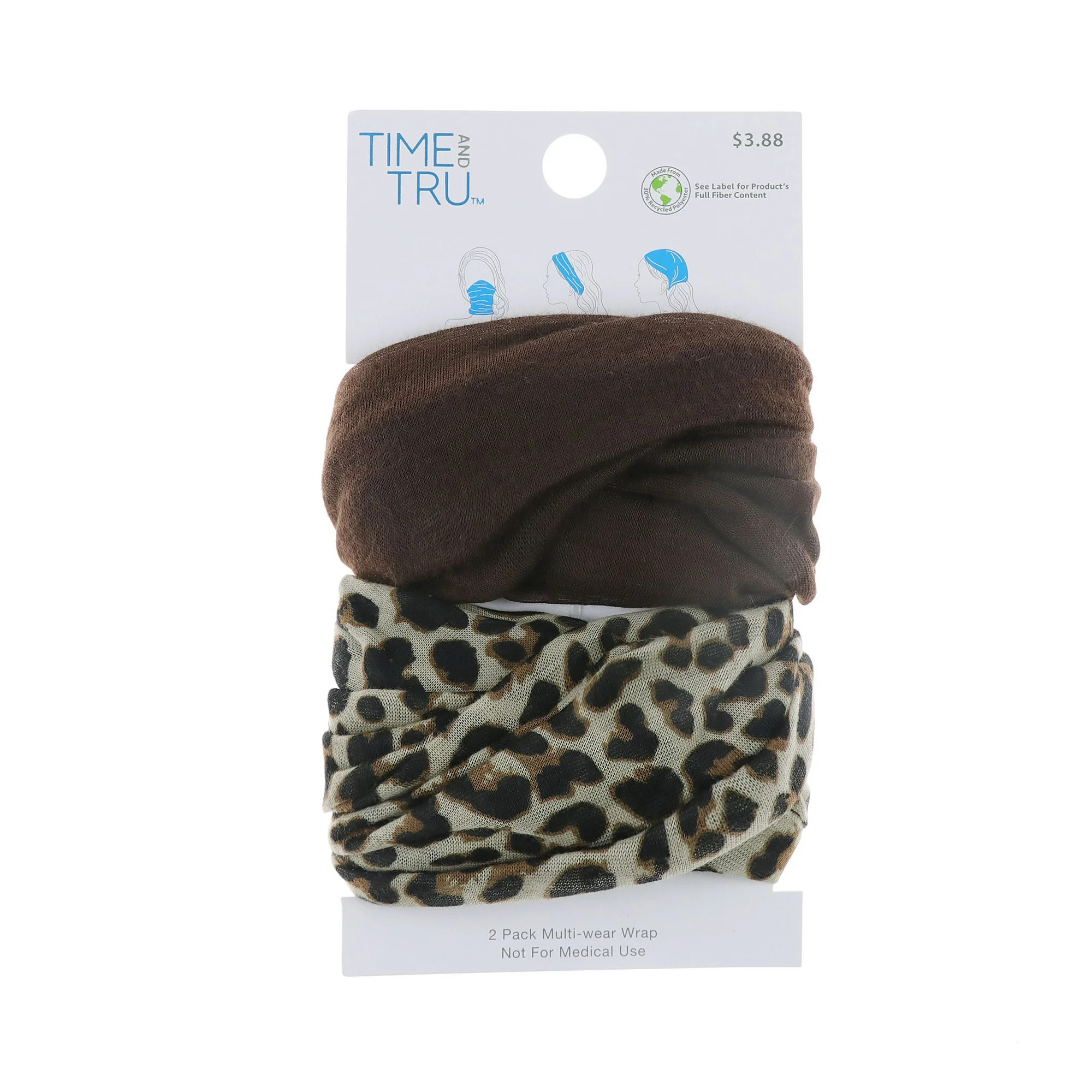 Time and Tru Cheetah Headwrap, 2 Pack | Walmart (US)