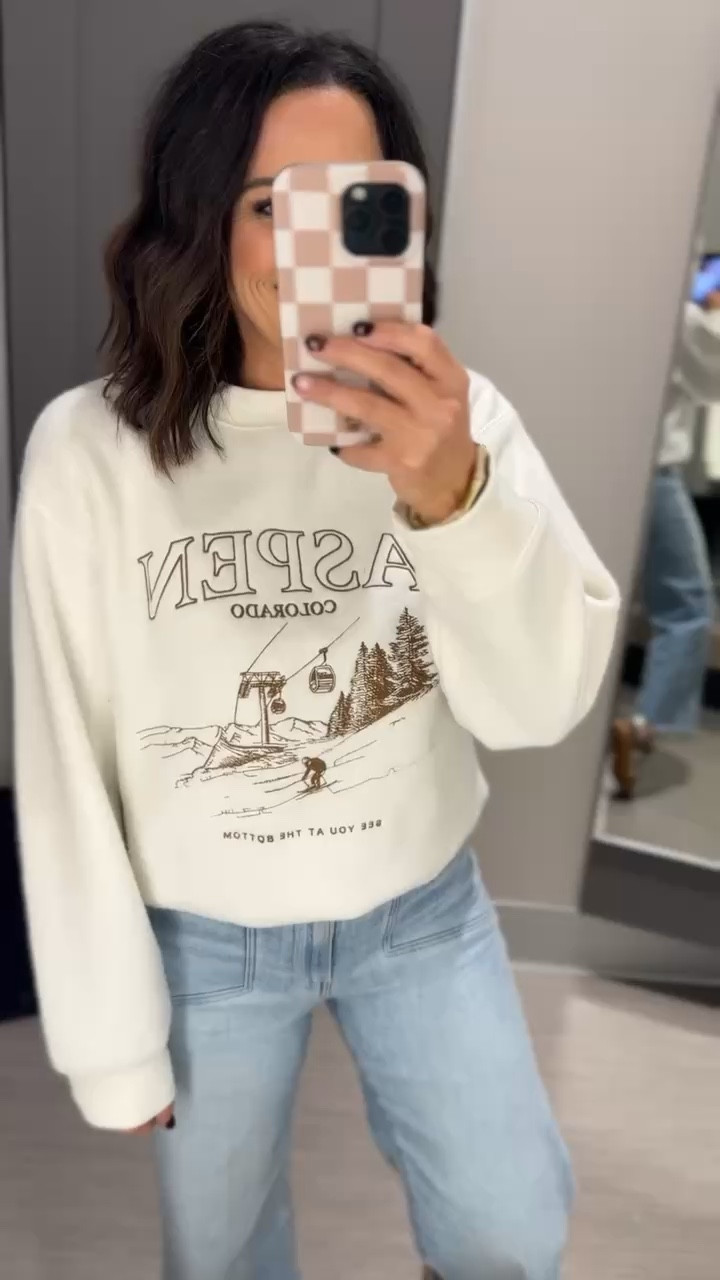 This is seriously SO CUTE for a casual winter outfit! The Aspen graphic detail is too cute and paired it denim it’s perfect for a casual outfit! Aprilwilks VintagePickin target aspen sweatshirt target winter fashion finds target outfit inspo target alpine edit 

#LTKHoliday #LTKGiftGuide #LTKSaleAlert