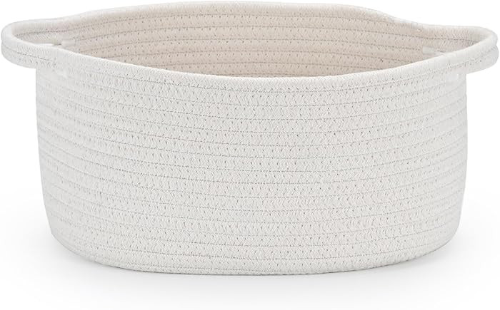 Medium Woven Cotton Rope Basket with Handle Empty Decorative Gift Basket for Baby Shower, Graduat... | Amazon (US)