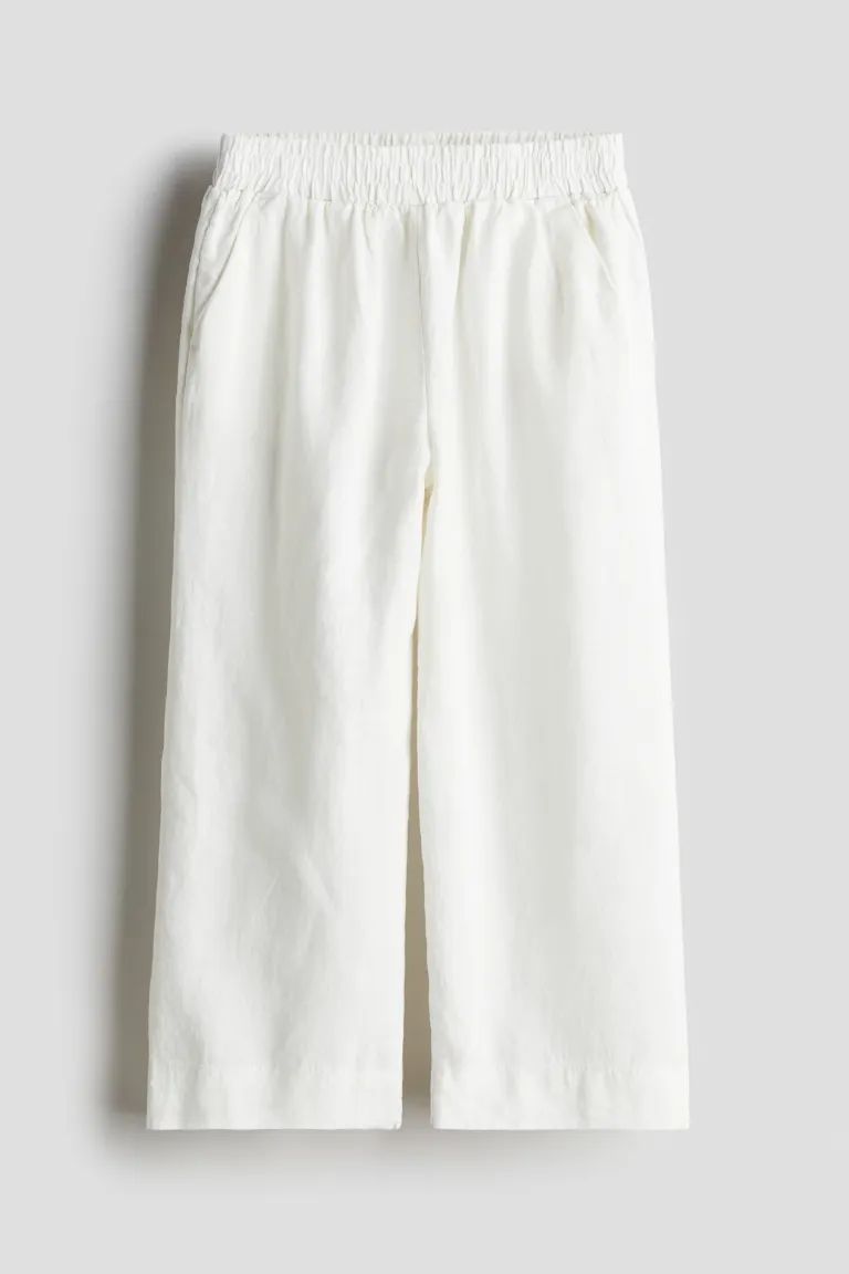 Linen Pants - White - Kids | H&M US | H&M (US + CA)