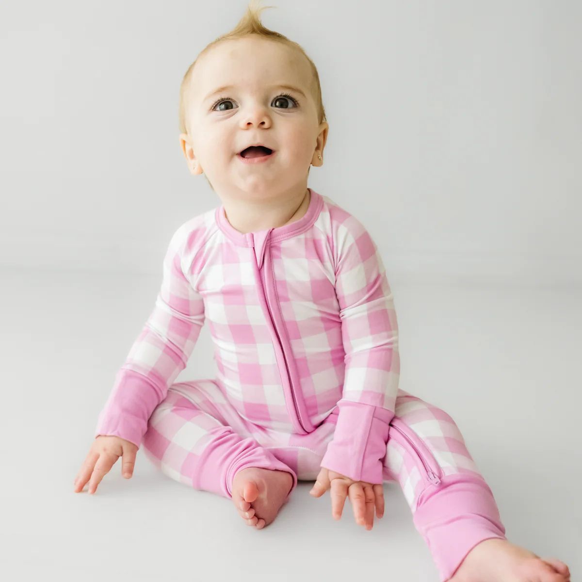 Pink Gingham Zippy | Little Sleepies