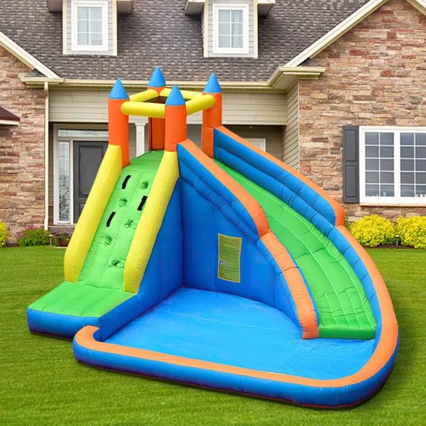 157.5' x 117.6' Bounce House with Water Slide and Air Blower | Wayfair North America