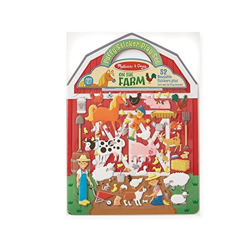 Melissa & Doug Puffy Sticker Play Set - On the Farm - 52 Reusable Stickers, 2 Fold-Out Scenes | Amazon (US)