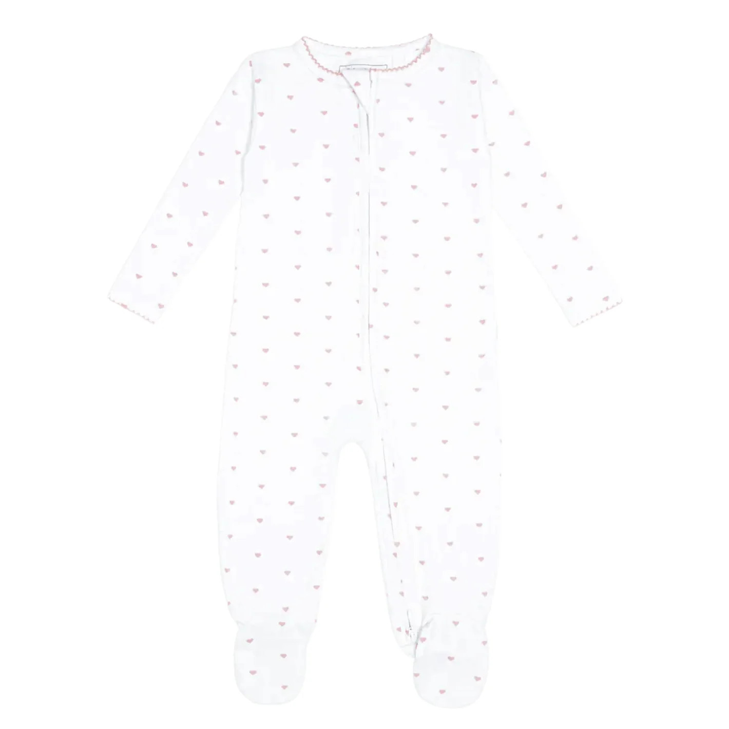 baby pink heart pima footie | Minnow
