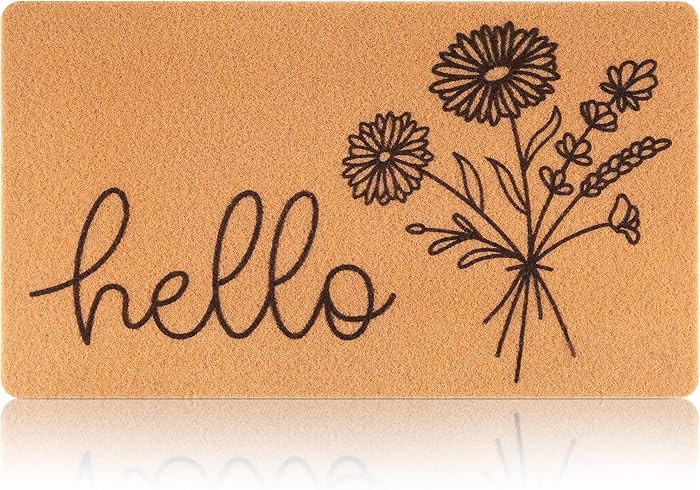 Hello Spring Door Mat for Front Door Welcome Matt Outdoor with Wildflower Bouquet Doormat Indoor ... | Amazon (US)