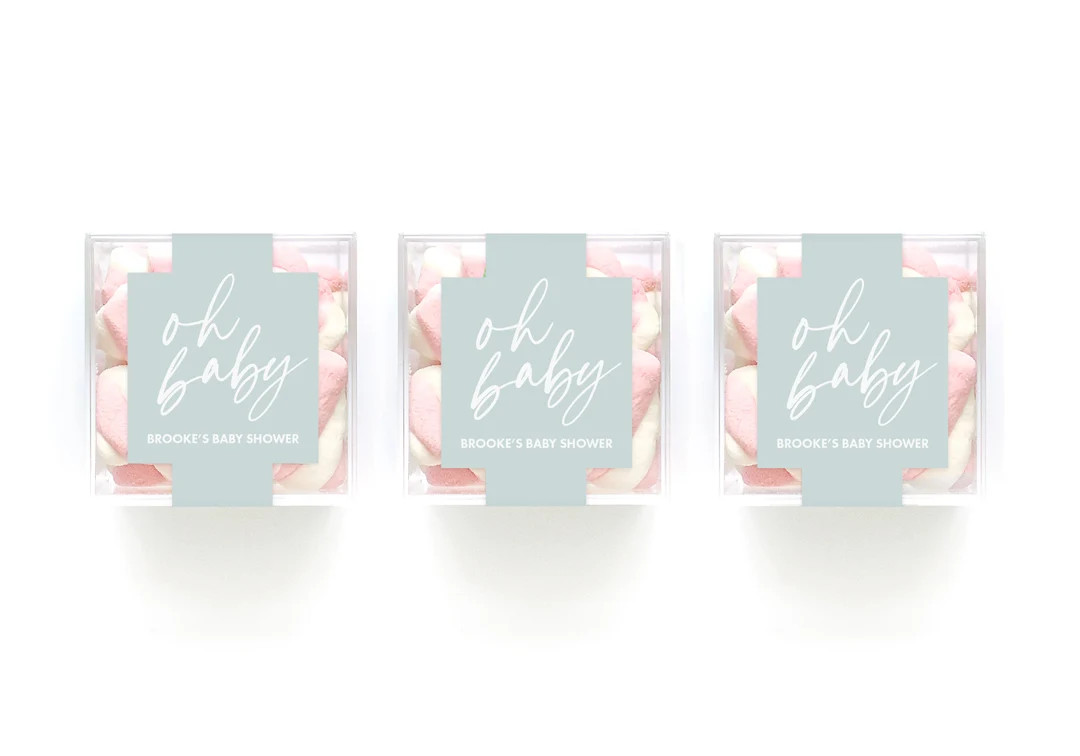 Baby Shower Party Favor - Clear Cube Candy Favor Boxes - Oh Baby Party Favors - Favor Boxes - Cle... | Etsy (US)