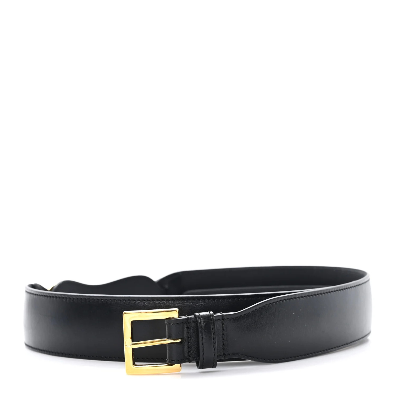 Efesto Leather Horsebit 25mm Belt 95 38 Black | FASHIONPHILE (US)