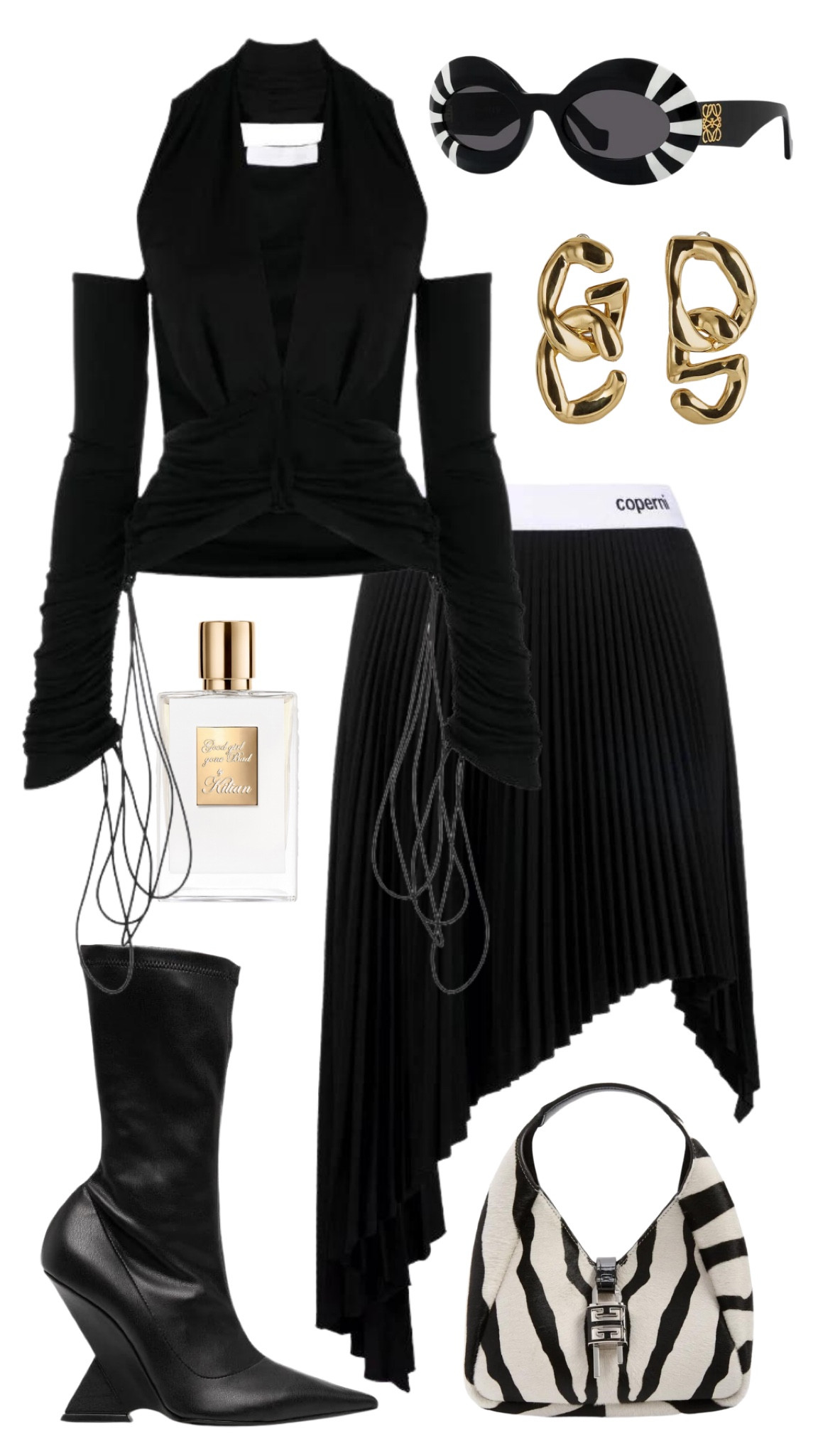 maximilian davis top
coperni skirt
the attico booties 
givenchy hobo bag 
loewe sunglasses 
gcds earrings 
kilian good girl gone bad perfume 

#LTKsalealert #LTKHoliday #LTKSeasonal