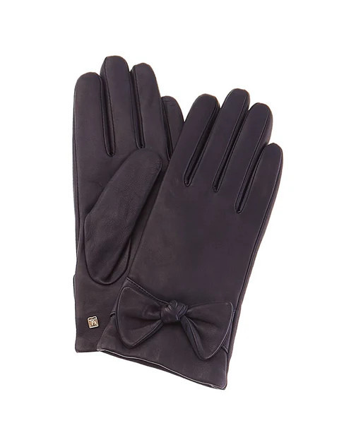 Bruno Magli Knotted Bow Cashmere-Lined Leather Gloves | Shop Simon