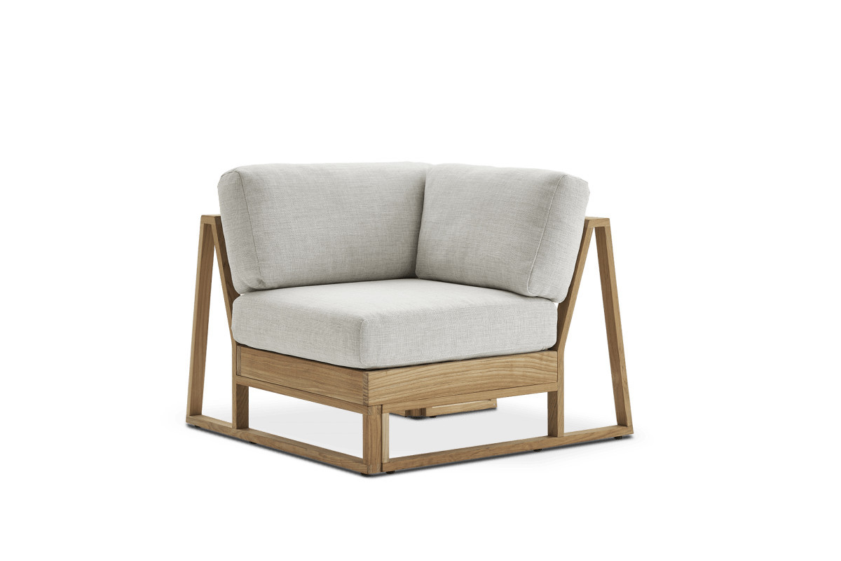 Castlery Teak Outdoor Corner Sofa - Beige for Outdoor Use | Castlery US