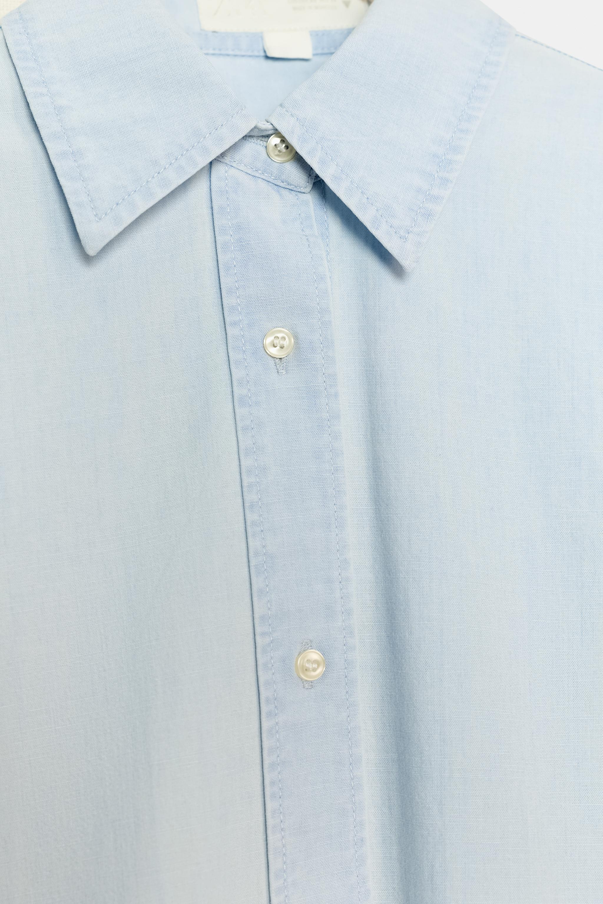 CHEMISE EN DENIM NID D'ABEILLE | Zara FR