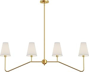 Electro bp;47" W 4-Light Linear Kitchen Island Lighting Fixture Classic Chandeliers Polished Gold... | Amazon (US)