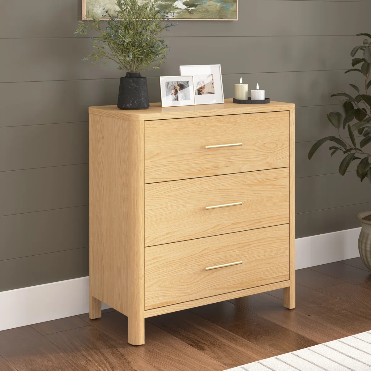 Alberta 3 Drawer Dresser, Bedroom Storage Furniture | Wayfair North America