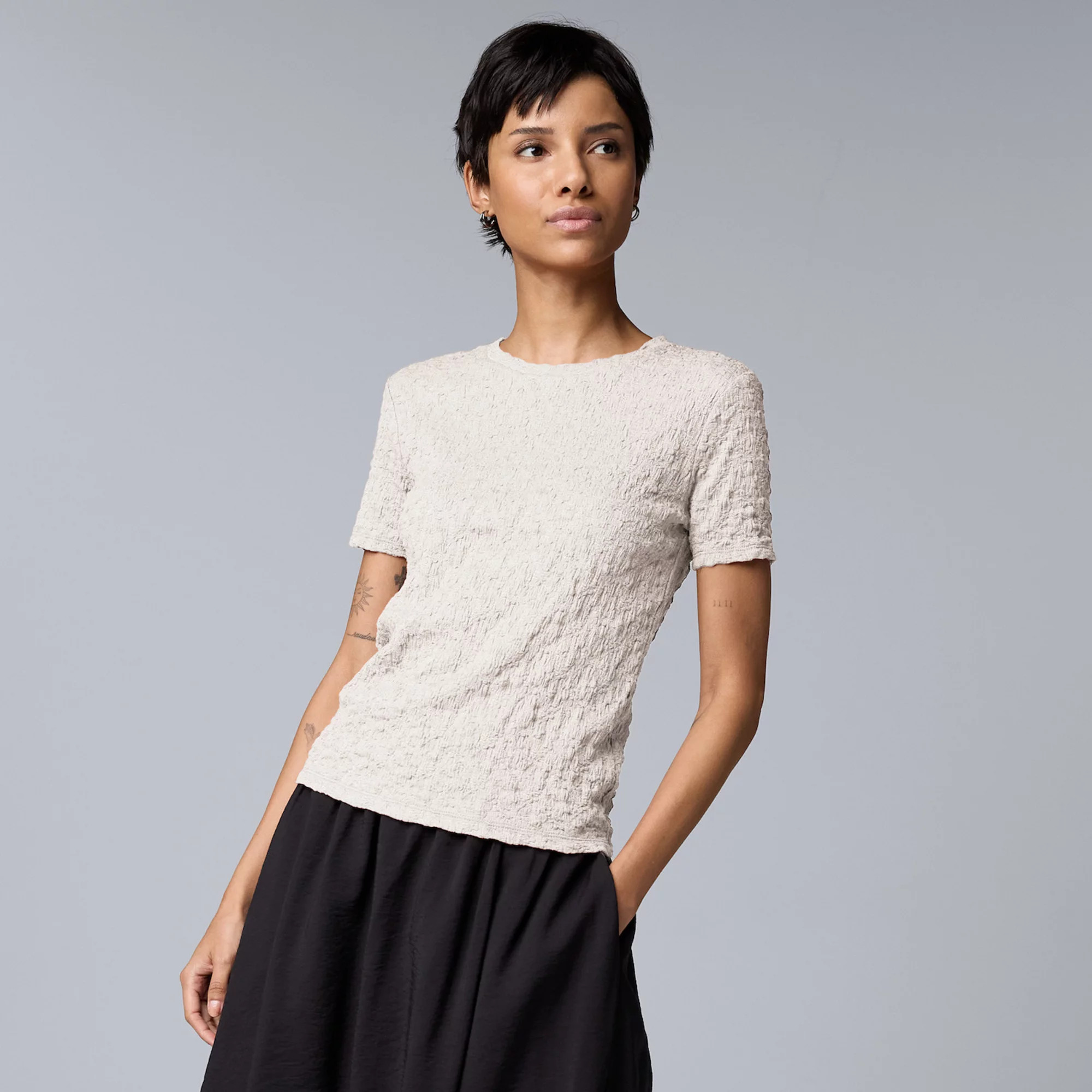 Women's Simply Vera Vera Wang Textured Tee | Kohl's
