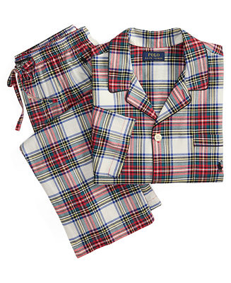 Men's 2-Piece Stewart Plaid Sleepwear Set | Macy's