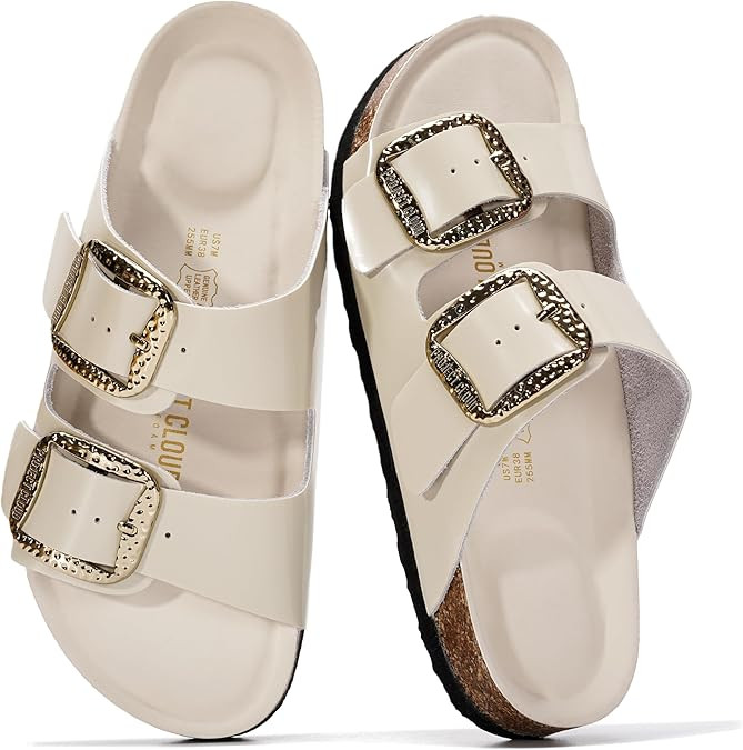 Project Cloud Genuine Leather Flat Sandals for Women 2026 Comfortable Beach Essentials Womens San... | Amazon (US)