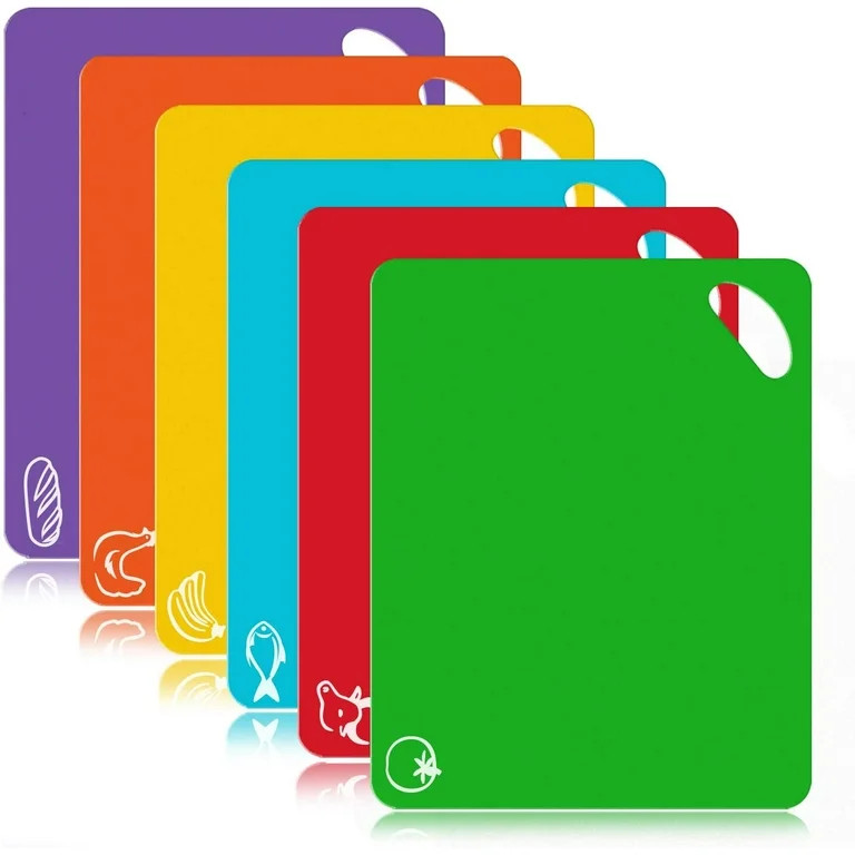 Color Coded Cutting Boards Set BPA Free Antibacterial Plastic Kitchen Boards Dishwasher Safe Brea... | Walmart (US)