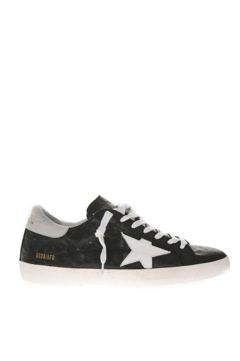 Golden Goose Black Superstar Sneakers In Leather With White Details | Italist.com US