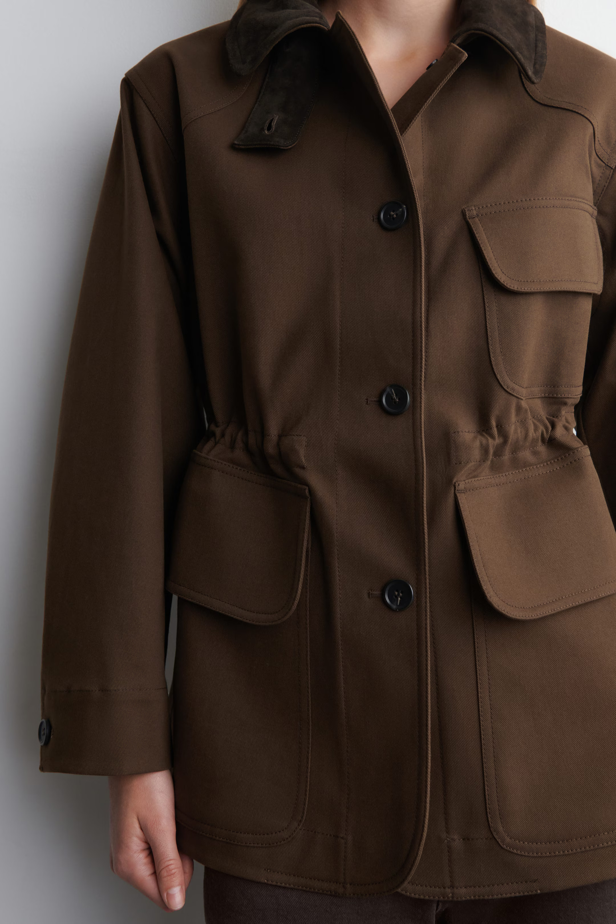 SUEDE-COLLAR FIELD JACKET - BROWN | COS | COS UK
