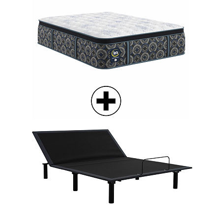 The Serta Perfect Sleeper Autumndale 14.5" Firm Pillow Top - Mattress + Adjustable Base, One Size, Blue | JCPenney