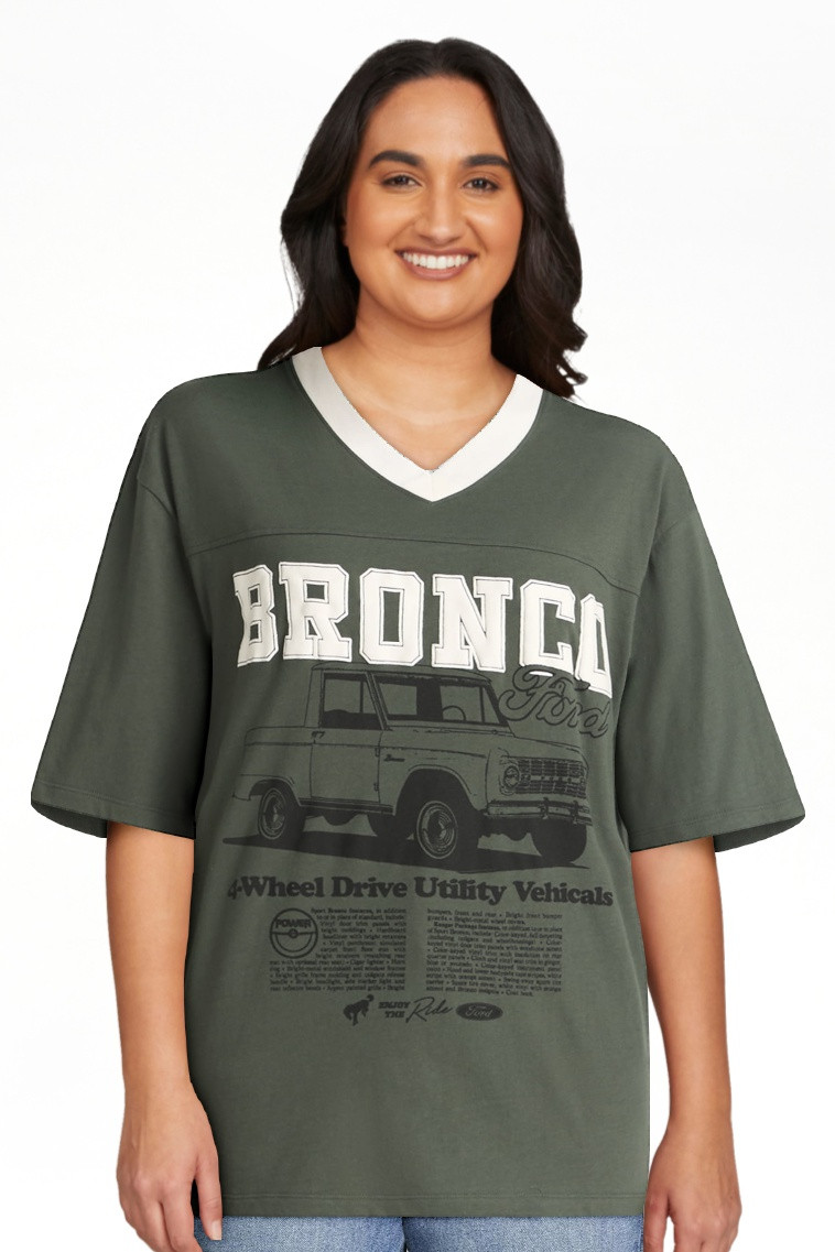 Ford Bronco Women's Football Tee with Short Sleeves, Sizes XXS-XXL | Walmart (US)