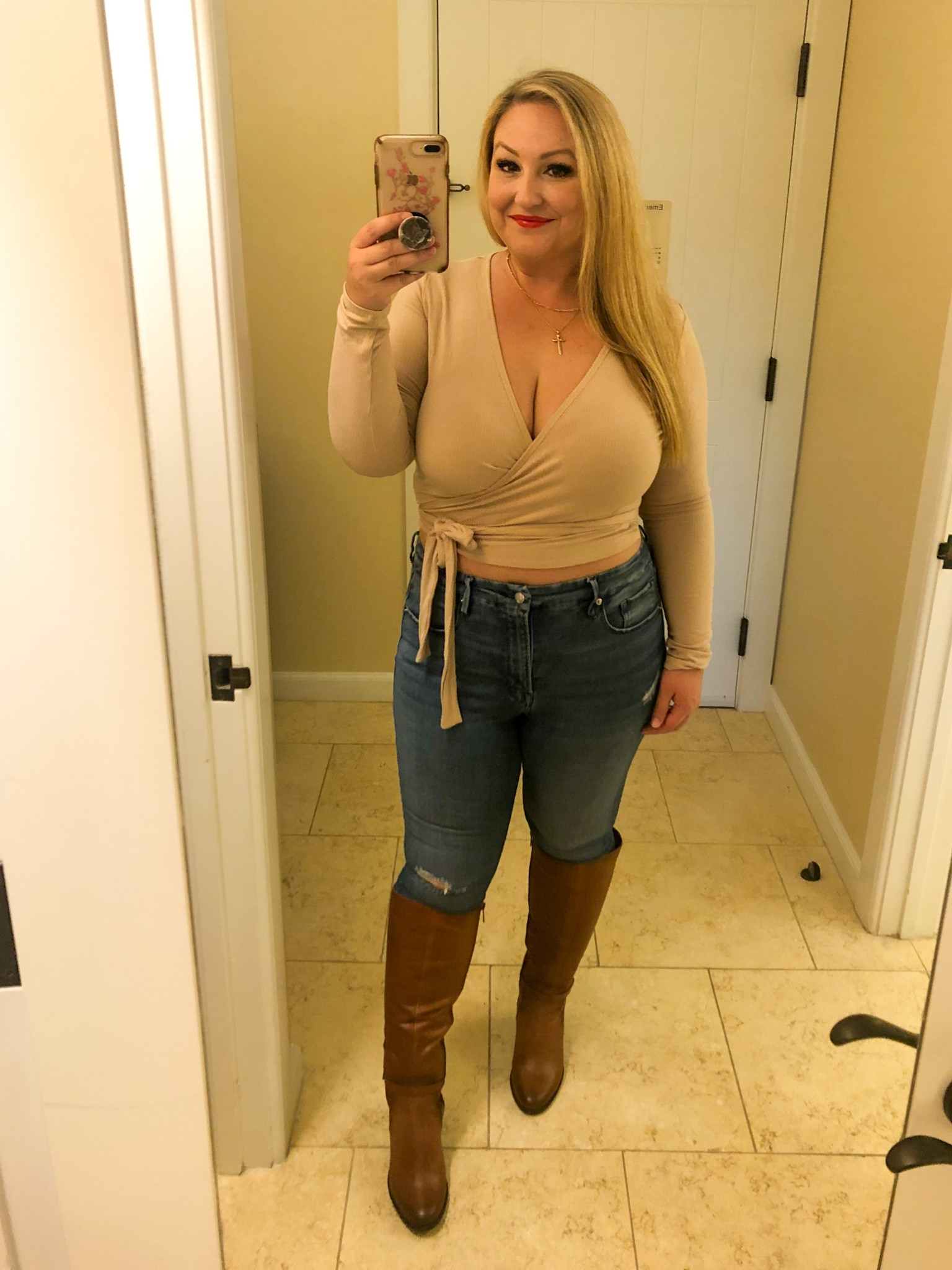 Fav Fall Look 🍂
Wrap top and knee high boots 
I wear wide calf for any boots higher than mid-calf. These are so comfortable too! 🙌
Wearing 1/2 size up for boot and size 15 jeans 👢 👖 
Linked similar tops and jeans
Jeans are Good Waist style  

#LTKSeasonal #LTKcurves #LTKshoecrush