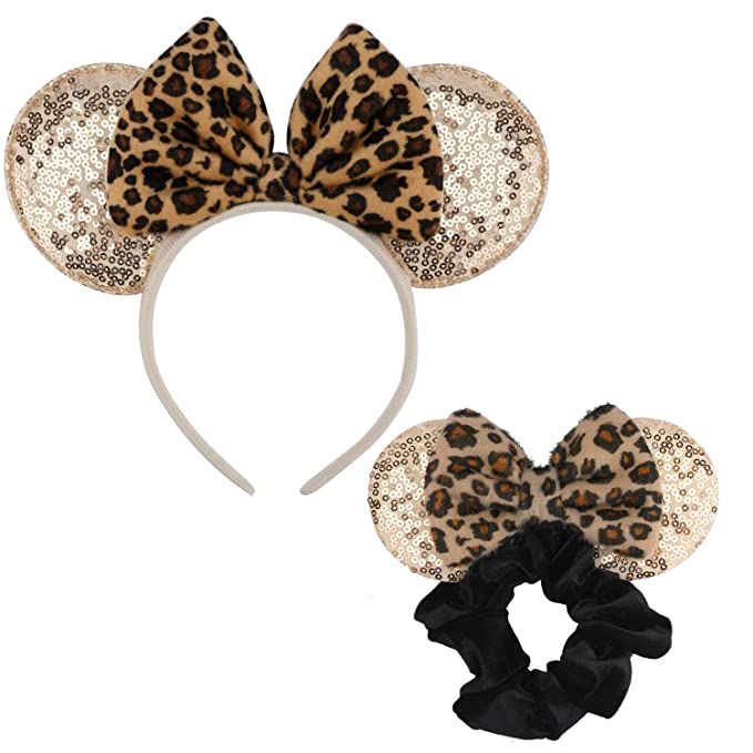 1 Pcs Mouse Ears Headband and 1 Pcs Mouse Ears Scrunchies with Bow Hairs Accessories for Girls Wo... | Amazon (US)