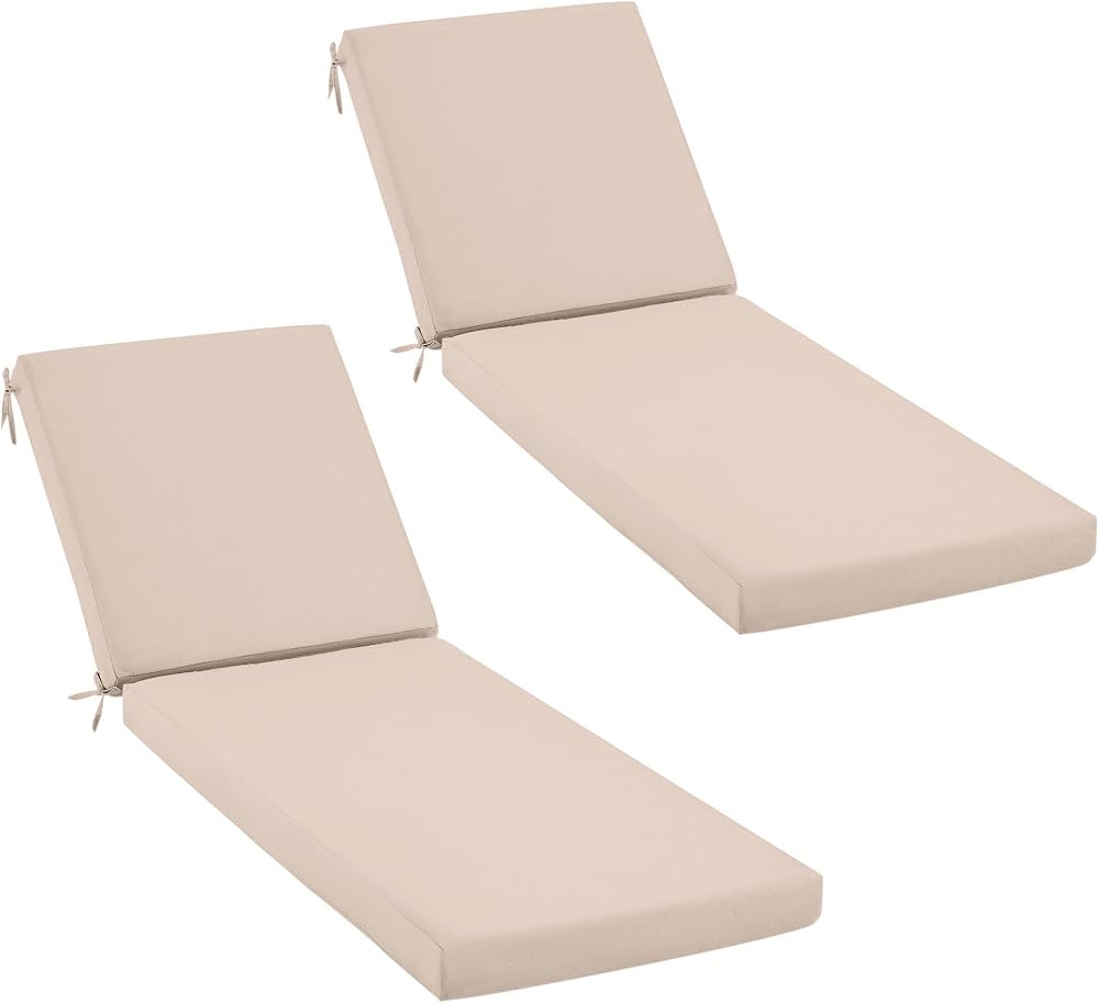 HOMREST Outdoor Lounge Chair Cushions, 73.2x22.8x3.94 inches Chaise Lounge Cushions with Splash F... | Amazon (US)