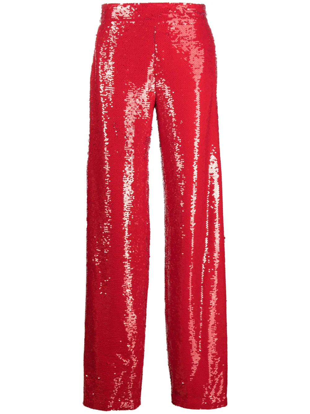 Genny Sequinned high-waisted straight-leg Trousers - Farfetch | Farfetch Global