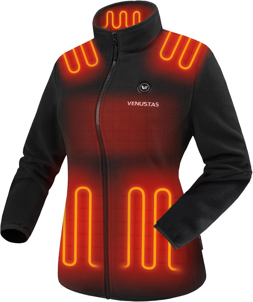 Venustas Women's Fleece Heated Jacket with Battery Pack, Soft Lightweight Heating Coat for Outdoo... | Amazon (US)