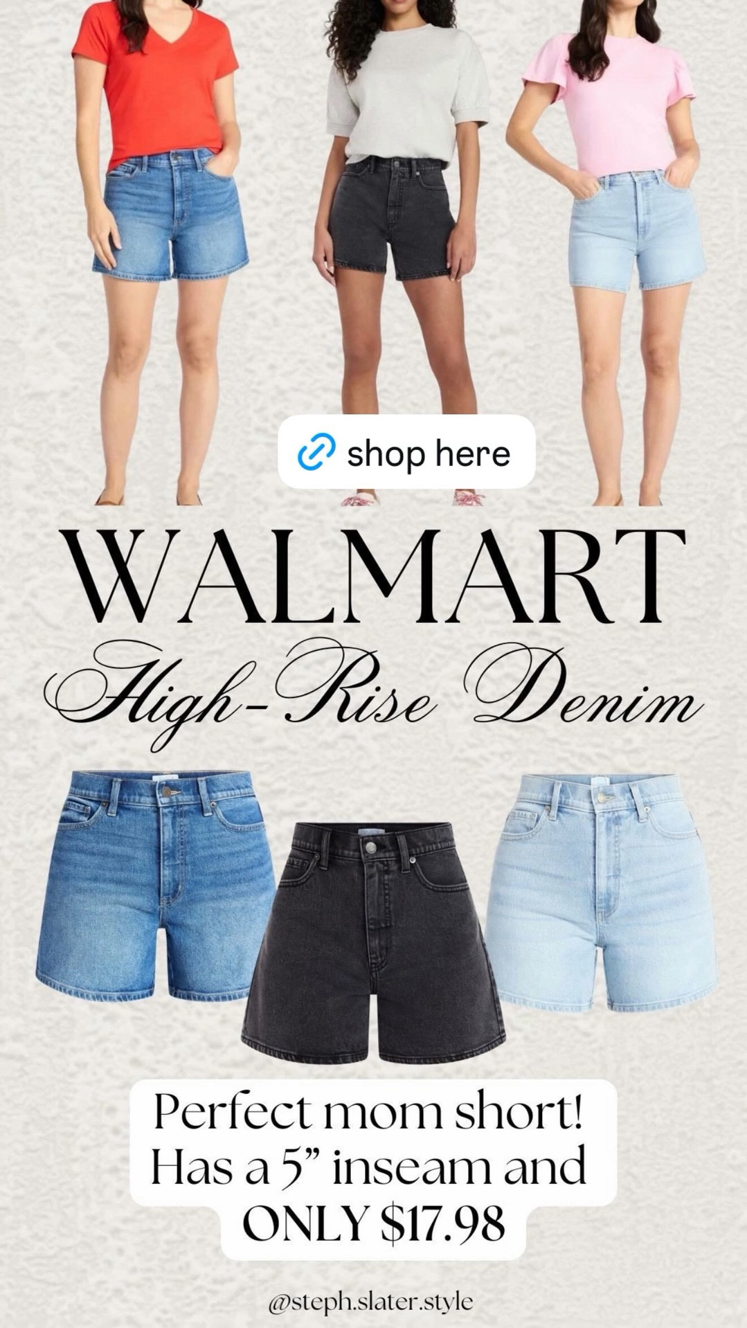Walmart high-rise denim shorts!

#LTKSeasonal #LTKmomlife #LTKSaleAlert
