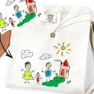 Custom Actual Handwriting Shirt, Personalized Kids Drawing T-shirt, Memorial Signature Tee, Child... | Etsy (Global)
