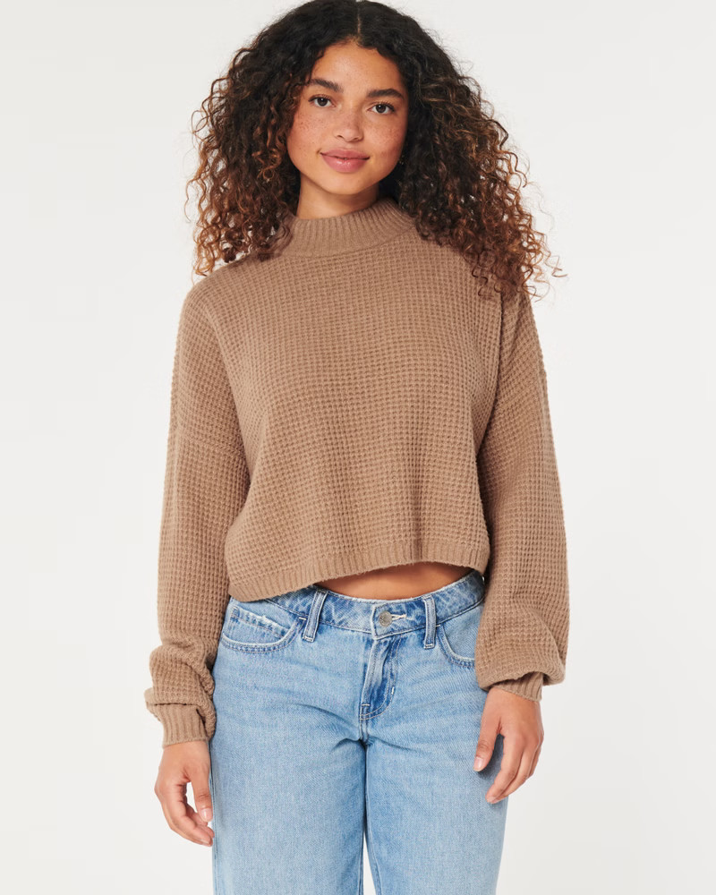 Easy Cozy Waffle Mock-Neck Sweater | Hollister (US)