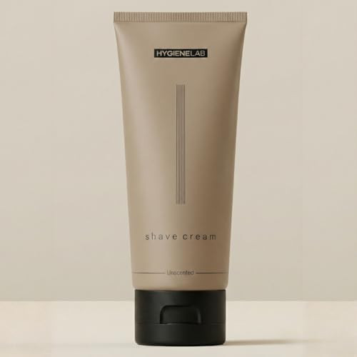 HygieneLab Shaving Cream, Yuka Rated 100/100 – Fragrance-Free, Non-Toxic Formula with Aloe Vera & Shea Butter, Hydrating for Sensitive Skin, Helps Reduce Razor Burn (6.76 oz) | Amazon (US)