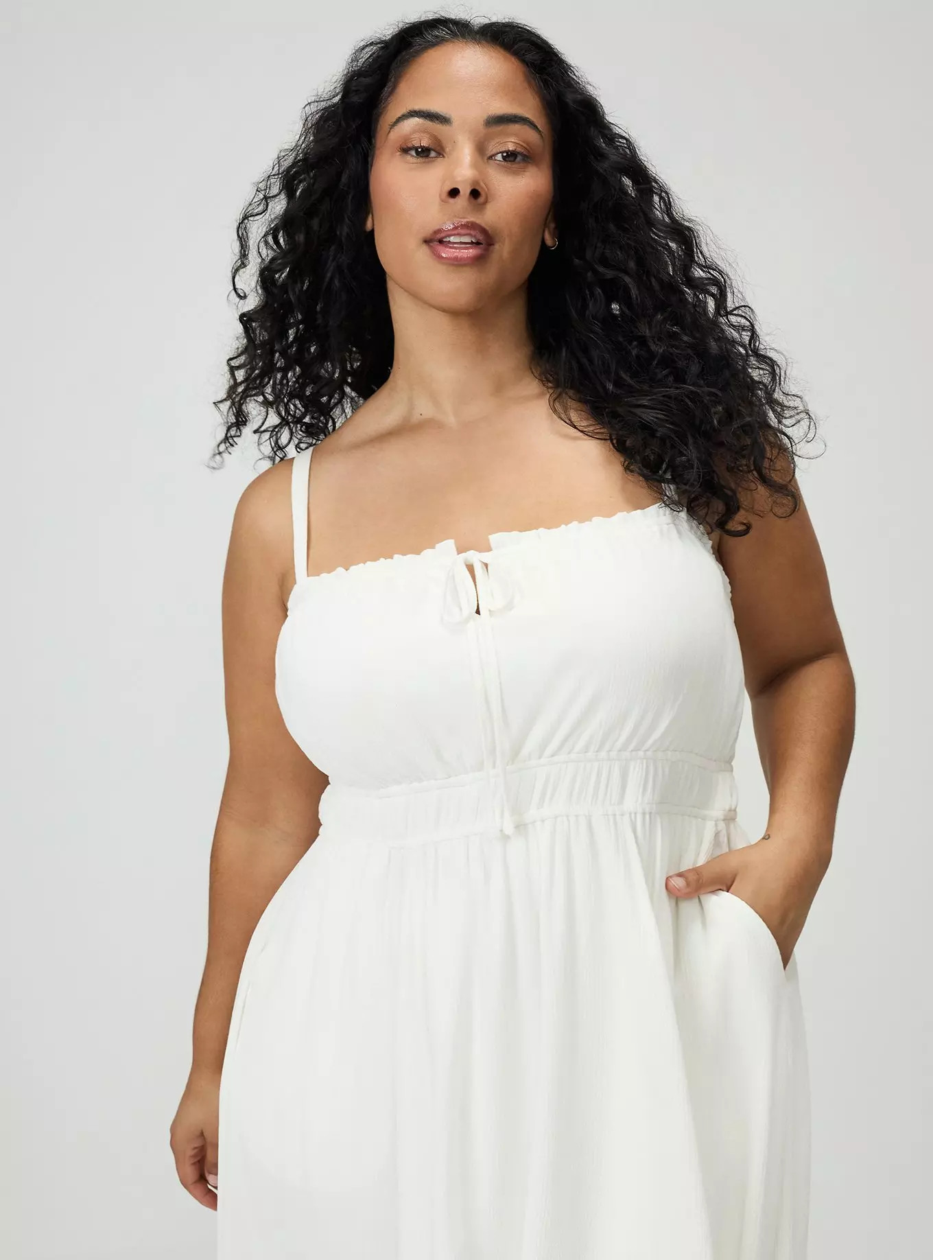 A-Line Crinkle Gauze Midi Dress | Torrid (US & Canada)