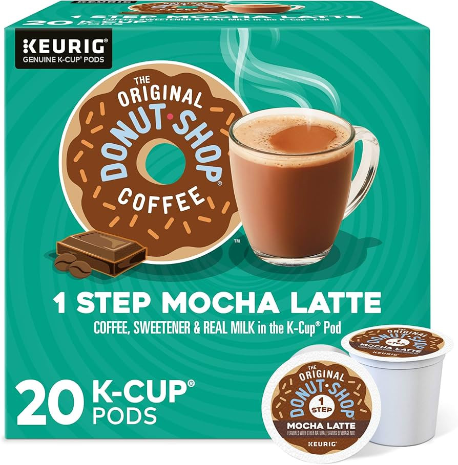 The Original Donut Shop Mocha Latte, Single-Serve Keurig K-Cup Pods, Flavored Coffee Pods, 20 Cou... | Amazon (US)
