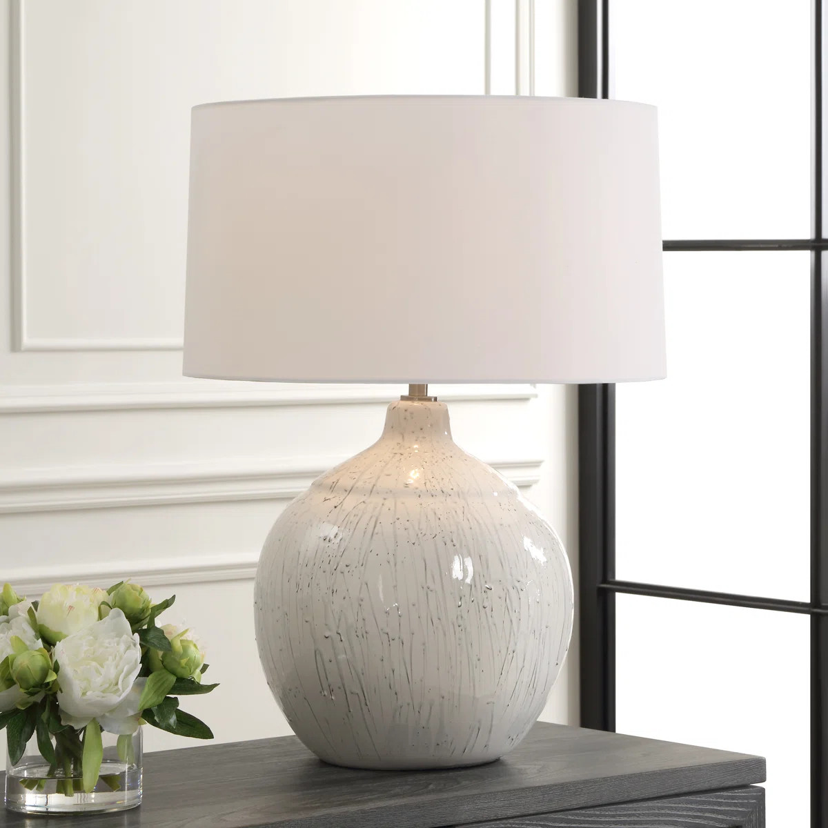 Latitude Run\u00ae Bragenham White Glaze Table Lamp | Wayfair North America
