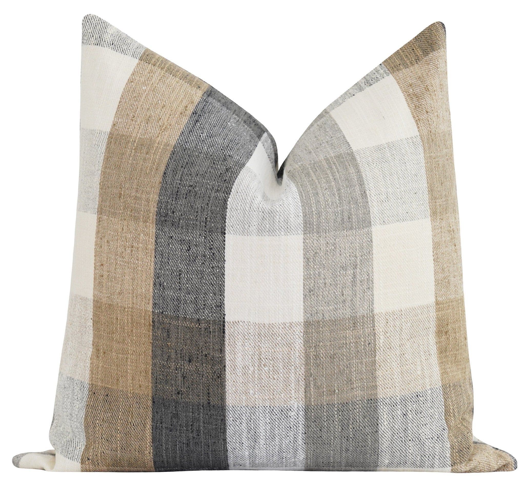 Gaston Reversible Woven Plaid Pillow | Land of Pillows