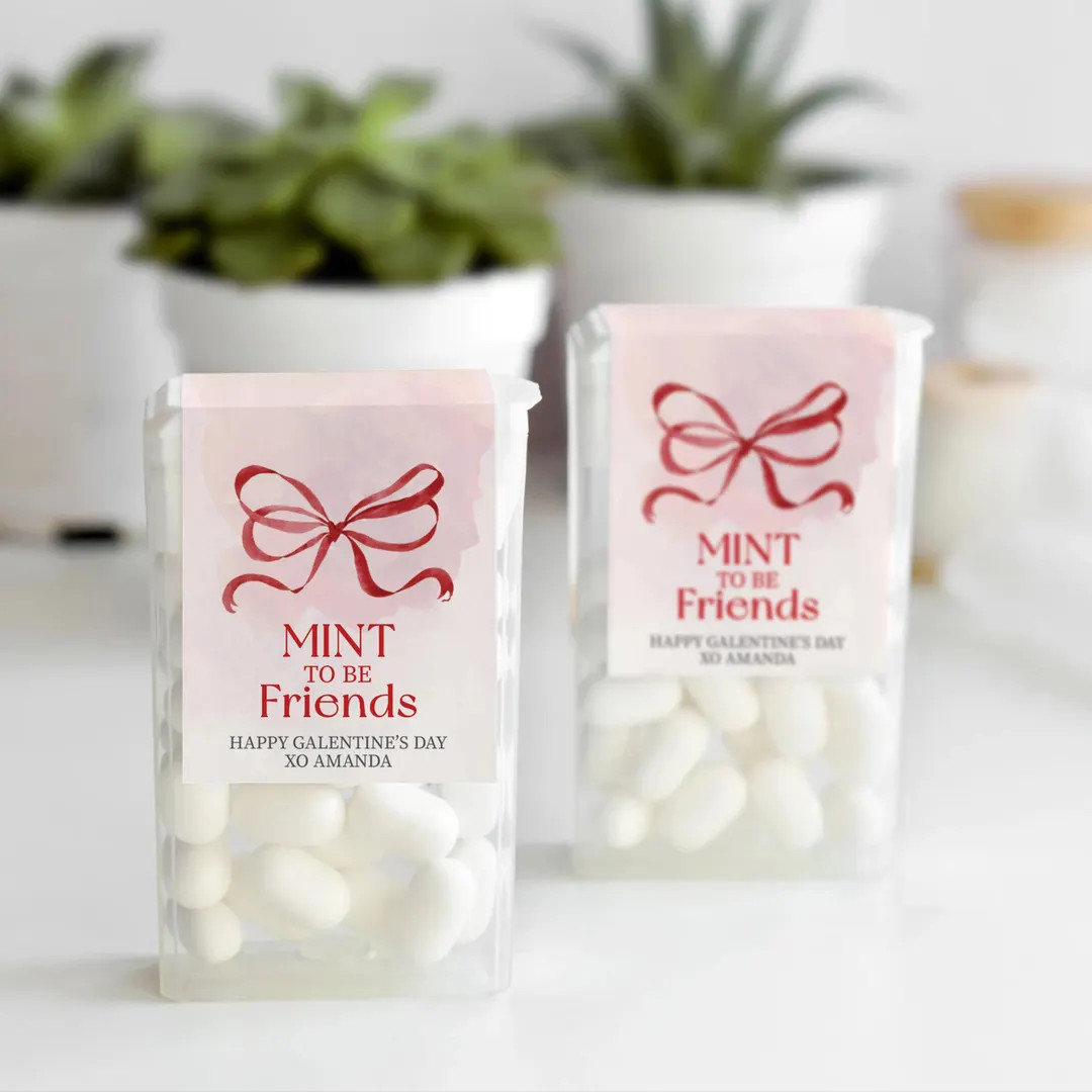 Mint Labels for Galentines Day Gifts, Mint To Be Friends, Bow Galentines Gift Mint Stickers, Gale... | Etsy (US)