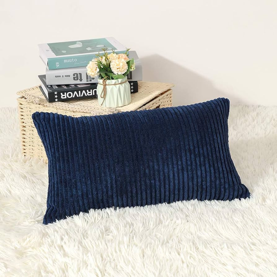Artscope Cozy Striped Corduroy Pillow Covers Super Soft Decorative Oblong Throw Pillow Covers Cas... | Amazon (US)