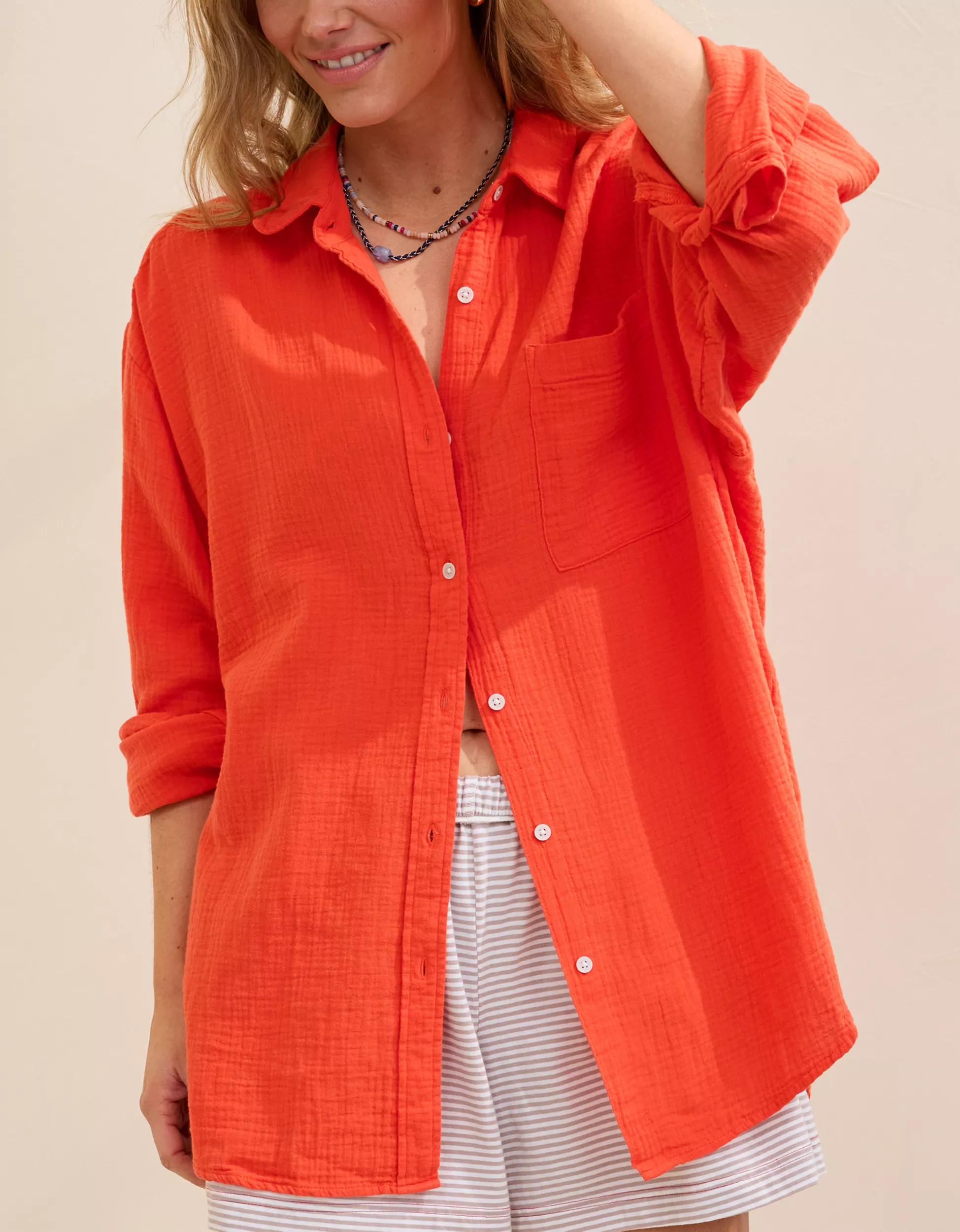 Aerie Day-Off Cover Up Shirt | Aerie