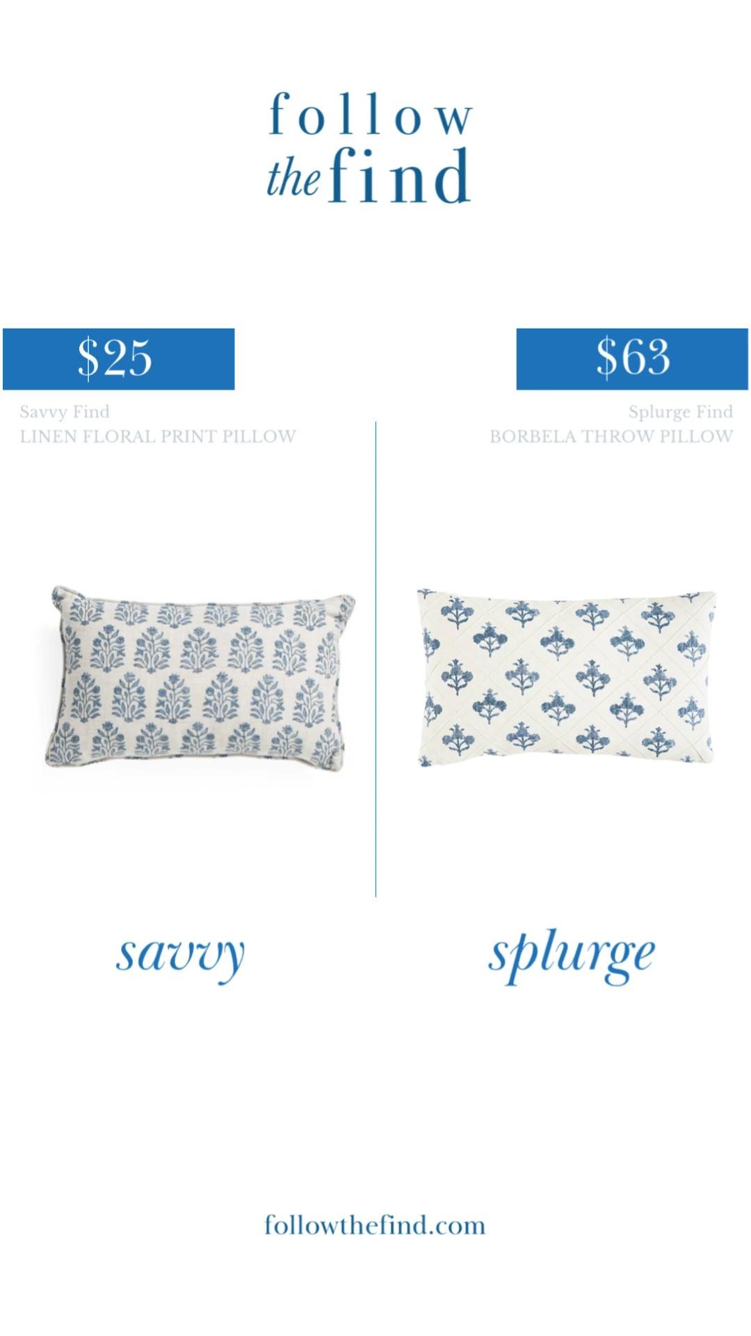 Block print pillow followthefind 

#LTKsalealert #LTKunder50 #LTKhome