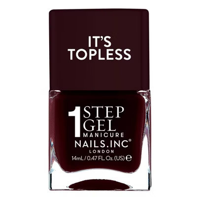 Nails Inc. Go Top Less Billie Nail Polish - Burgundy Creme - 0.47 fl oz | Target
