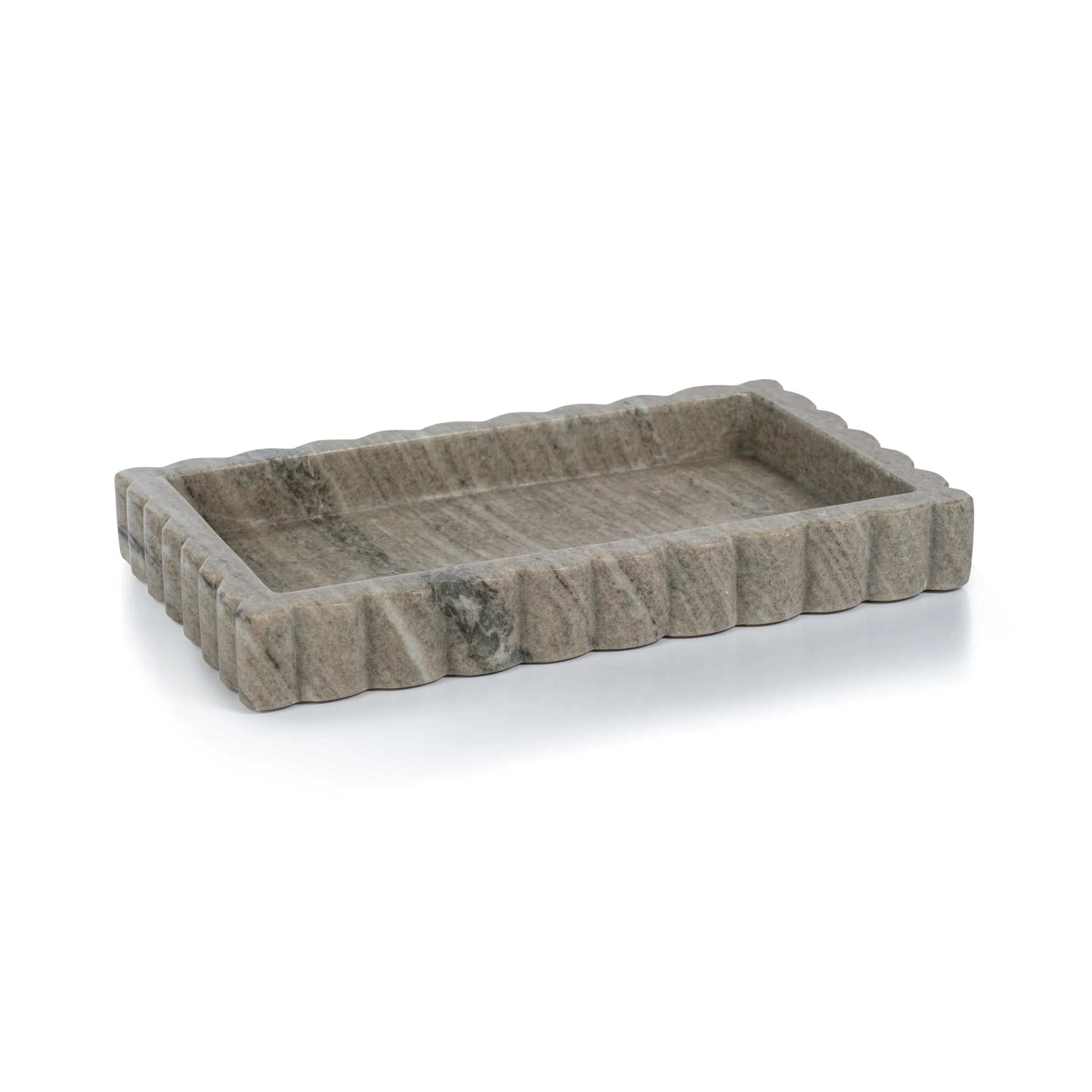 Wrought Studio™ Jolisha Intricate Scallop Marble Tray | Wayfair | Wayfair North America