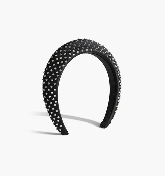 The Rhinestone Halo Headband - Black Satin/Crystal Rhinestones | Hill House Home US