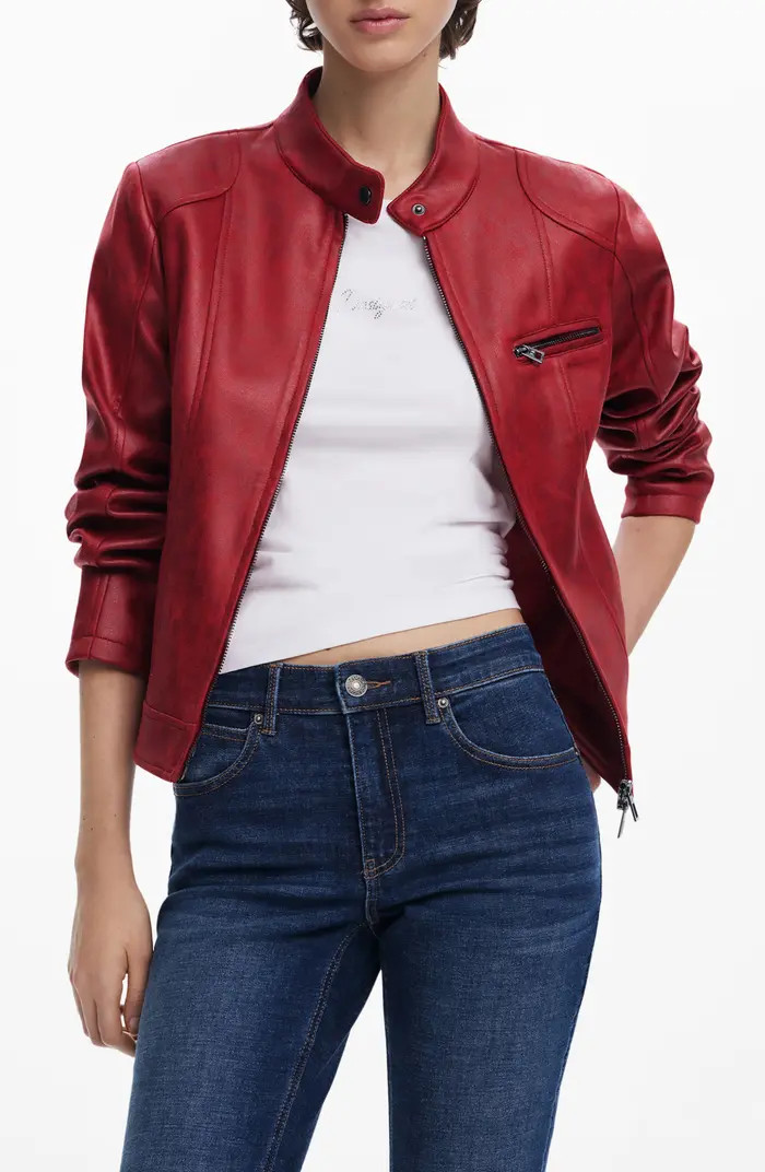 Desigual Faux Leather Moto Jacket | Nordstrom | Nordstrom