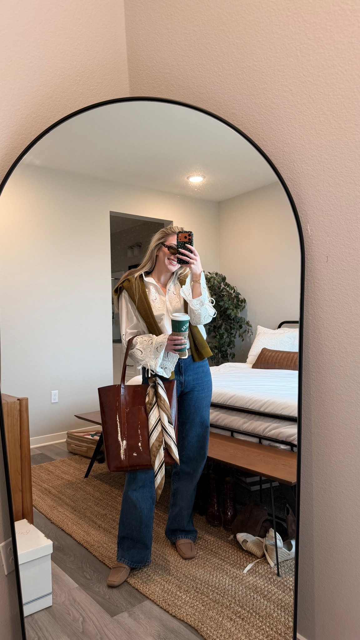 My go-to travel outfit that still feels chic ✈️
Wide leg denim, a relaxed button-down, and a lightweight sweater draped over the shoulders = comfortable but pulled together. Finished with my everyday loafers + a roomy tote that fits everything.

Linking all my travel staples here 🤍


#LTKWorkwear #LTKTravel #LTKootd