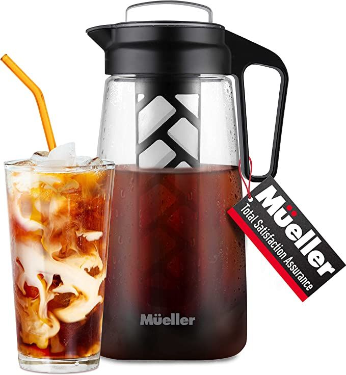 Mueller Cold Brew Coffee Maker, 2-Quart Heavy-Duty Tritan Pitcher, Iced Coffee Maker and Tea Brew... | Amazon (US)