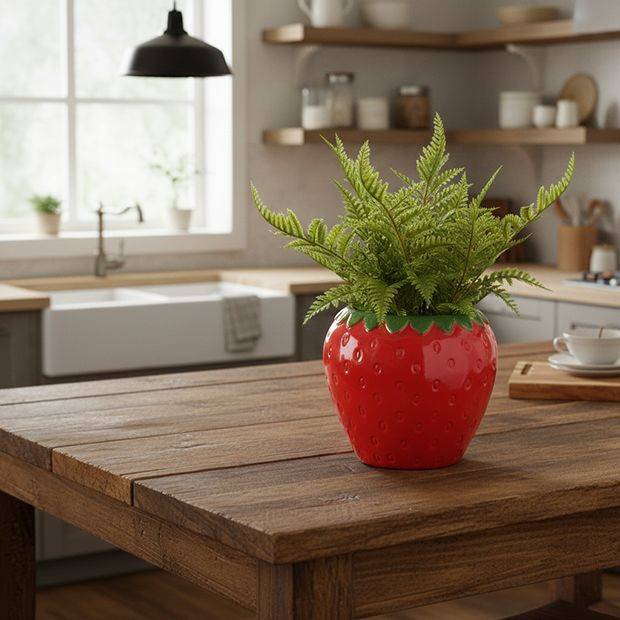 Garden Strawberry Ceramic Pot | Antique Farm House