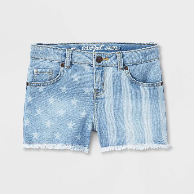 Girls' Printed Jean Shorts - Cat & Jack™ Medium Wash | Target